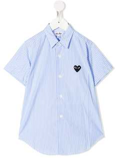 Comme Des Garçons Play Kids полосатая рубашка с нашивкой-логотипом