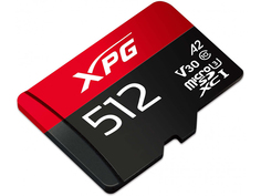 Карта памяти 512Gb - A-Data - Micro Secure Digital XC UHS-I U3 XPG AUSDX512GUI3XPGA2-R