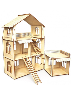 Сборная модель ХэппиДом Коттедж с пристройкой Premium HK-D012