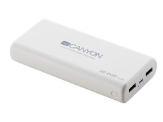 Внешний аккумулятор Canyon Power Bank 20000mAh White CNS-CPBP20W