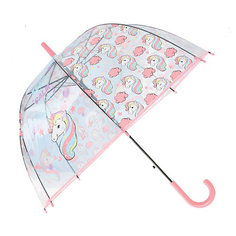 Зонт прозрачный «ЕДИНОРОГ» розовый Bradex