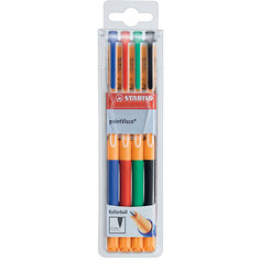 Набор гелевых ручек Stabilo Point Visco, 4 цвета