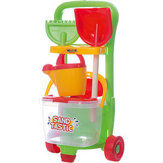 Набор для песочницы Полесье №394 "Sand Tastic" Тележка Caddie, лопата №15, грабли №15, ведро №8, лейка №10