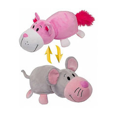 Мягкая игрушка-вывернушка 1Toy Розовый кот-Мышь, 35 см