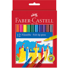 Фломастеры Faber-Castell, 12 цветов, смываемые
