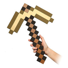 Пиксельная кирка, золотая, 45 см, Minecraft Pixel Crew