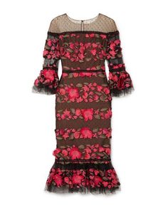 Платье миди Marchesa Notte