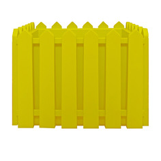 Кашпо Элластик-пласт Лардо квадратное желтое 28х28х22 см