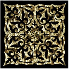 Вставка напольная Роскошная Мозаика Катар Золото 8х8 см