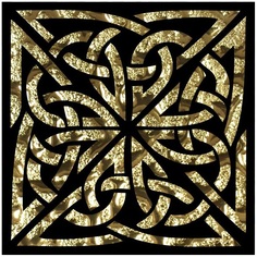 Вставка напольная Роскошная Мозаика Левадия Золото 8х8 см