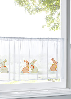 Кухонная штора с вышивкой кролики Bonprix