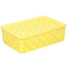 Коробка для хранения Виолет Ромашка с крышкой 513130 лимон, 35х24.5х10.5 см Violet