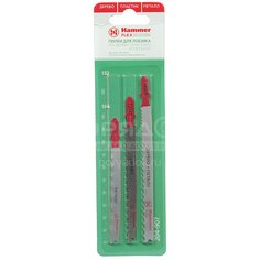 Пилка для электролобзика Hammerflex 204-907 JG MT-WD-PL для дерева, металла 3 шт