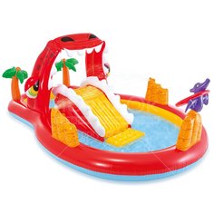 Игровой центр с горкой и распылителем Intex Счастливый динозавр 57163NP, 196х170х107 см