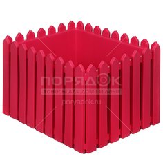 Горшок для цветов пластиковый Элластик-Пласт Лардо красный, 30х36х42 см