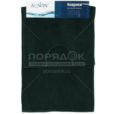 Коврик для ванной и туалета Aqwin Макароны TZCY-PP014 зеленый, 2 шт, 50х60 см, 60х90 см