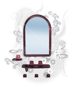 Зеркало для ванной комнаты Berossi НВ 056 с полкой белый мрамор, 36х52 см