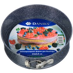 Форма для выпечки с антипригарным покрытием Daniks круглая K-803-LSC, 24.5х6.8 см