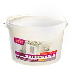 Краска водоэмульсионная Престиж W3 ВД-АК-212 для стен и потолков супербелая, 13 кг