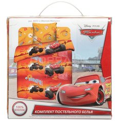 Постельное белье детское бязь (простыня 214х150 см, пододеяльник 215х145 см, наволочка 70х70 см) Василек Молния Маккуин