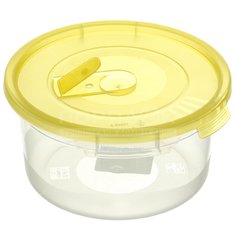 Контейнер пищевой пластмассовый Полимербыт Смайл круглый с клапаном С520, 0.4 л