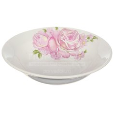 Тарелка суповая керамическая, 175 мм, Розовые Розы 0159/8 Кубаньфарфор