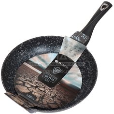 Сковорода с мраморным покрытием Daniks Олимп Сильвер FP-28-SIRO-SLV-BLK-IND без крышки, 28 см