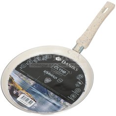 Блинница с мраморным покрытием Daniks JD-PM-24-MS-IND, 24 см, белая