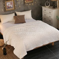 Плед Cleo двуспальный (180х200 см) велсофт Moreska 180/010-OPM, молочный