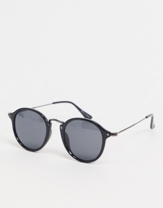 Черные круглые солнцезащитные очки Vero Moda-Черный