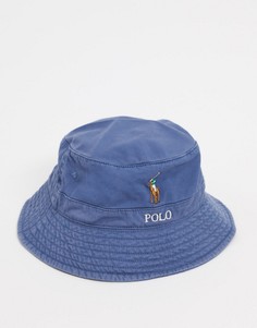 Темно-синяя панама с логотипом Polo Ralph Lauren-Темно-синий