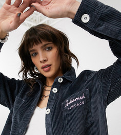 Серая вельветовая oversized-рубашка Reclaimed Vintage inspired-Серый