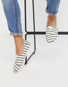 Черно-белые эспадрильи в полоску Toms-Белый