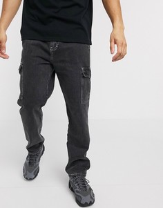 Черные мраморные джинсы карго Mennace-Черный