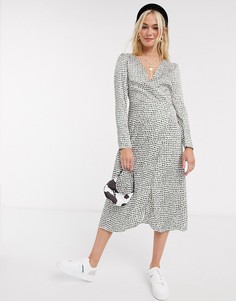 Платье миди с запахом и завязкой Glamorous-Мульти