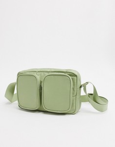 Зеленая сумка через плечо из переработанного нейлона Monki-Зеленый