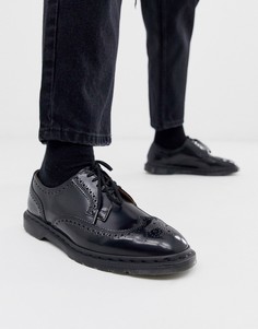 Черные лакированные броги Dr Martens Kelvin-Черный цвет