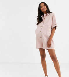 Свободный ромпер для дома на пуговицах ASOS DESIGN Maternity-Розовый