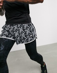 Короткие шорты для бега с принтом логотипа ASOS 4505-Черный