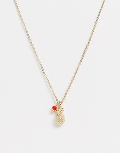 Ожерелье с подвеской "ананас" Miss Selfridge-Золотой