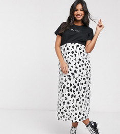 Белая юбка миди с леопардовым принтом ASOS DESIGN Maternity-Мульти
