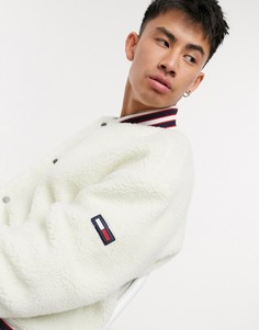 Бомбер из искусственного меха Tommy Hilfiger Jeans-Белый