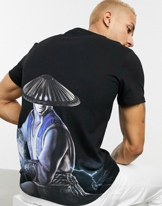 Черная футболка с принтом "Mortal Kombat" Bershka-Черный