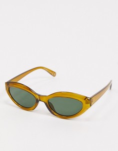 Зеленые овальные солнцезащитные очки Topshop-Зеленый