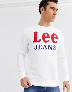Белый свитшот с крупным логотипом Lee Jeans