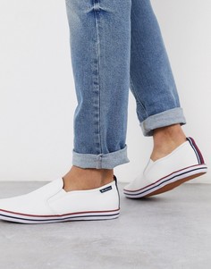 Белые кеды-слипоны для широкой стопы Ben Sherman-Белый