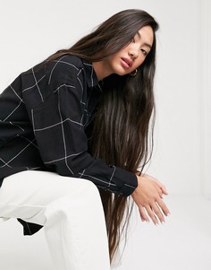Рубашка в клетку Monki-Черный