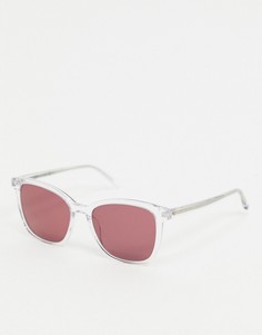Квадратные солнцезащитные очки с розовыми стеклами Tommy Hilfiger-Очистить