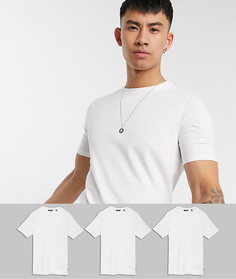 Набор из 3 обтягивающих белых футболок Only & Sons-Белый