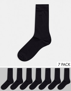 Набор из 7 пар черных носков Burton Menswear-Черный